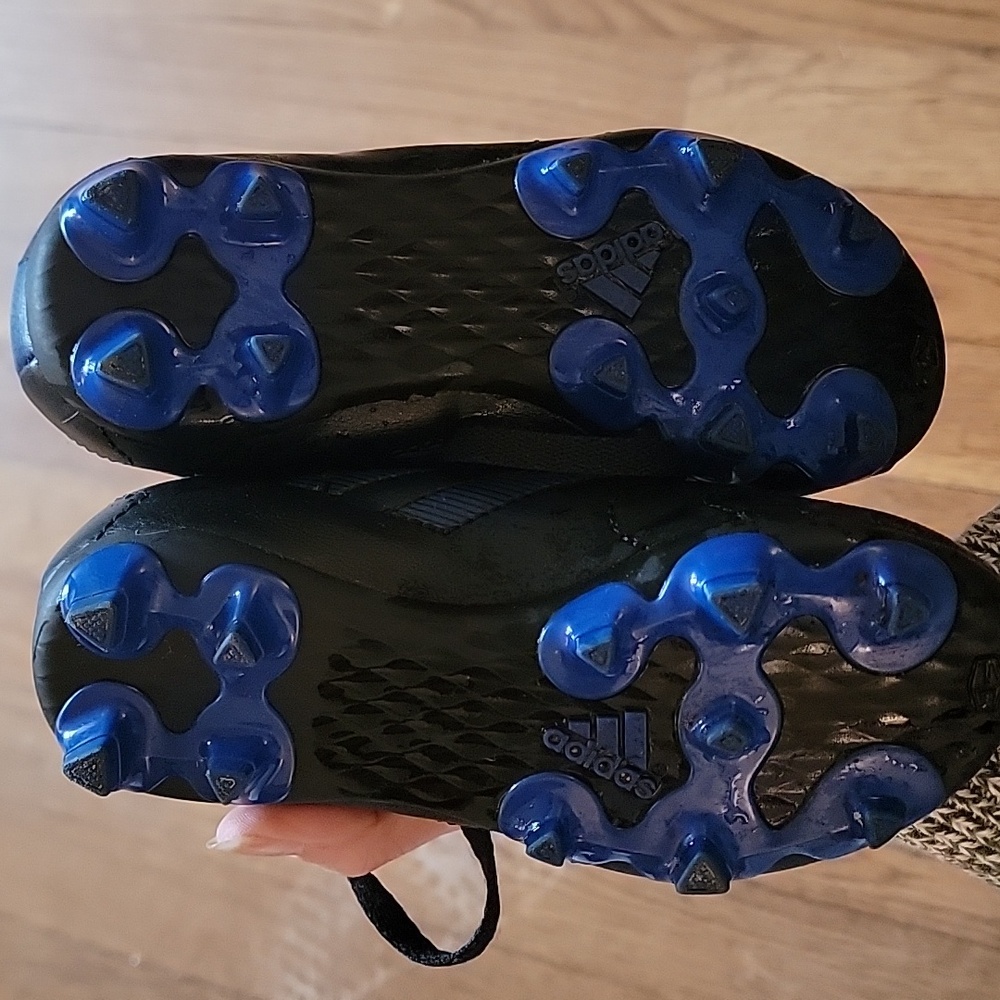 Kids Black & Blue Adidas Goletto Cleats - Picture 2 of 2